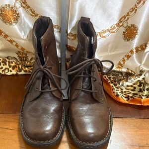 Born Dark Brown Leather Combat Boots